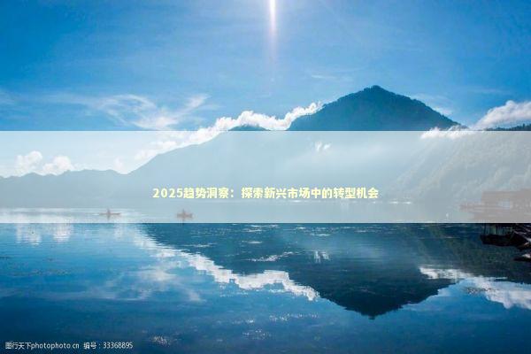 2025趋势洞察：探索新兴市场中的转型机会 新闻