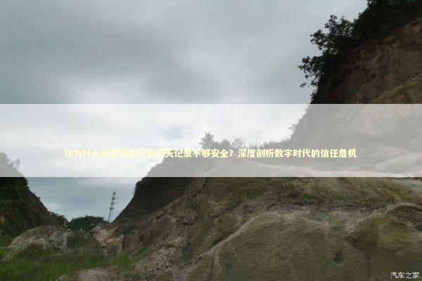 你为什么总觉得自己的聊天记录不够安全？深度剖析数字时代的信任危机